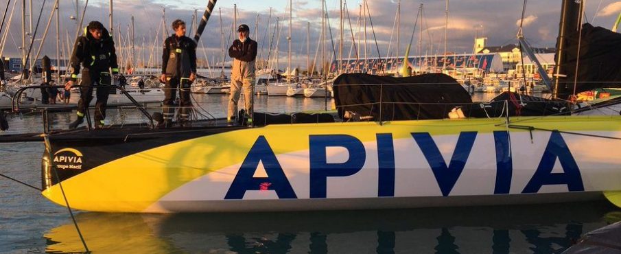 L'Imoca APIVIA amarré au ponton Vendée Globe des Sables d'Olonne